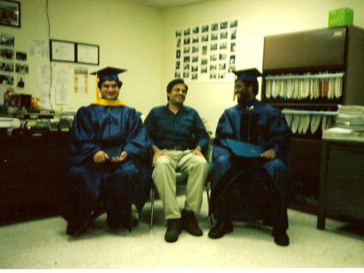 Professor Misra with his first graduates (1994)
