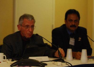 Prof. Misra and Prof. Barry Pass, a colleague affiliated with the Radiology Department of the Howard University College of Dentistry, participating in the APS Press Conference on Tuesday, February 16, 2010