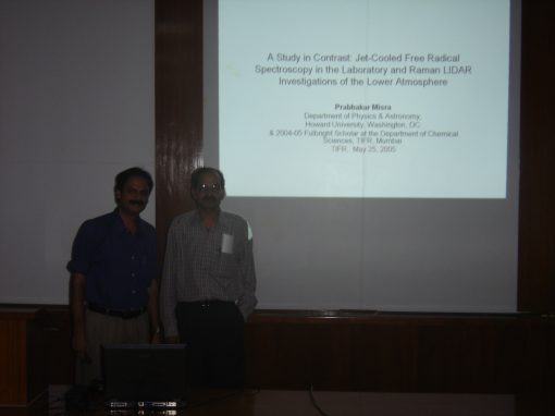 Professor Misra with Professor H.M. Sonawat, Colloquium at TIFR, India (25 May 2005)