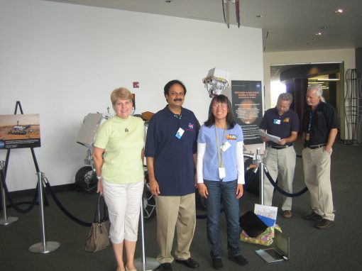 Prof. Misra with Florence Tan. (Eric Lyness and Dave Martin in background)