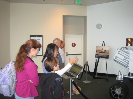 Florence Tan showing the JPL Rover Landing Simulation