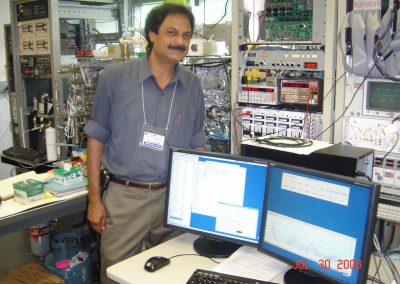 Prof. Misra at the data console in Code 699 at NASA GFSC, July 2008.