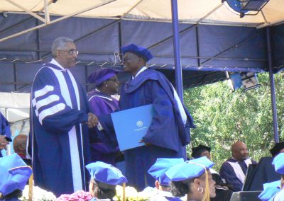 Dr. Ogungbemi Kayode receiving his Ph.D diploma from Mr. Addisson Barry Rand, Chairman of the Board of Trustees, Howard University, 2010 at the 142nd Convocation.