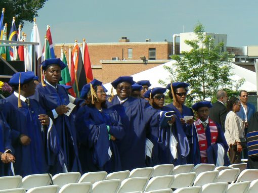 Dr. Kayode with the other Ph.D graduates at the 2010 convocation.