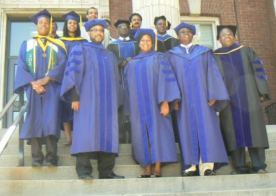 2010 Ph.D graduates, Dr. Ogungbemi Kayode, Dr. Rasheen Connell and Dr. Jamese Dacia Sims, with the faculty of the Department of Physics and Astronomy, Howard University.