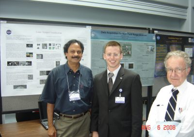Prof. Misra with Mr. Sean Brakken-Thal, 2008 ESMD Intern, from Tacoma, Washington, and Dr. Vigdor Teplitz, University Affairs Officer, GSFC, during the summer internship poster presentations at NASA GFSC, August 2008