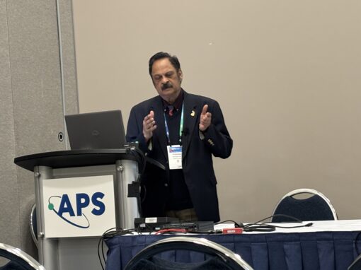 Dr. Misra giving a talk at the APS Global Physics Summit March 2025